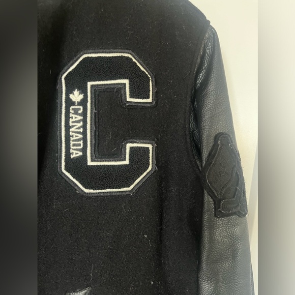 Roots Men's Letterman varsity leather wool jacket Jacket - Picture 3 of 9